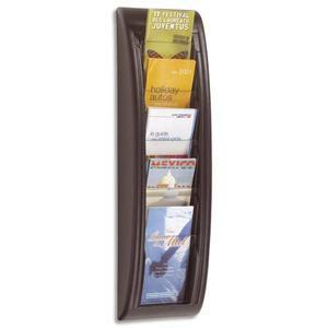 Paperflow présentoir mural quick fit system, 5 cases ft 1/3 a4 épais. 2 cm, l18 x h65 x p9,5 cm noir_0
