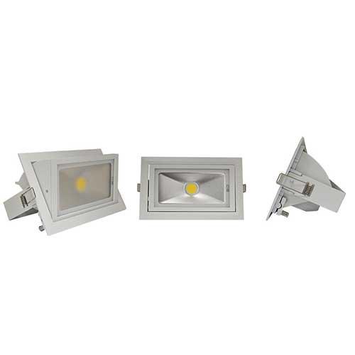 Spot LED orientable rectangulaire 40 watts blanc - 230V - 230x140 - 4000°K_0