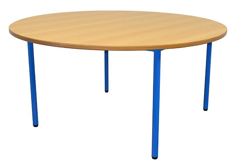 Table ronde pour école maternelle Noa Ø 120 cm - plateau mélaminé ou stratifié - piétement acier non feu M1_0
