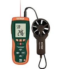 Thermo-anémomètre infrarouge HD300 Extech - Débit d'air, thermomètre IR intégré, écran LCD rétroéclairé_0