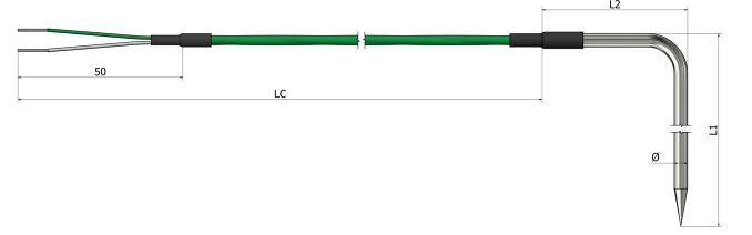 Thermocouple à piquer coudé (angle 90°) - TP02 - Types K, N, J, T, E, R, S, B - Diamètre 3 à 6 mm_0