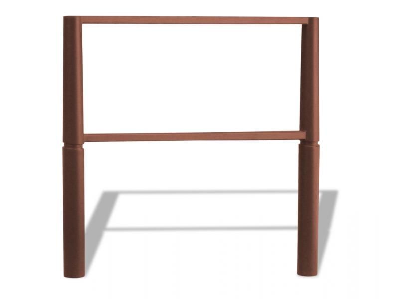 Bar3406 - Barrière urbaine en acier Saint Gervais avec potelet Ø76mm, main courante et sous-lisse en tube 40x27mm_0