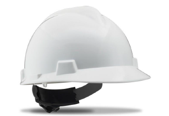 Casque de protection ROLLER - fermeture roulette - harnais textile - HDPE - Blanc_0