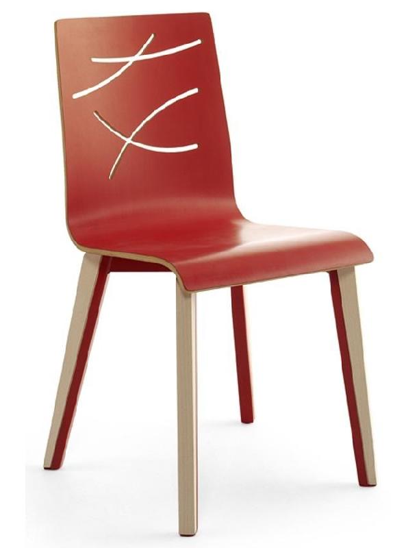 Chaise Tracy - châssis en bois de hêtre avec renfort métal - coque stratifiée décor Zen_0