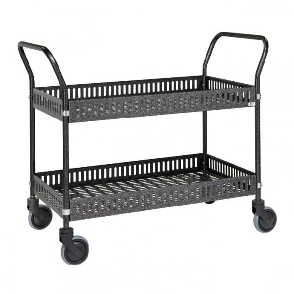 Chariot de manutention en métal avec paniers - Gris anthracite - Charge maximale 250 kg - Roues pivotantes_0