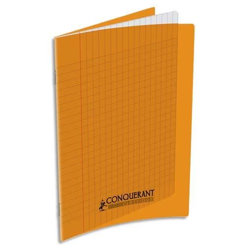 Cahier Clairefontaine 17x22cm - 32 Pages Grands Carreaux, Papier 90g - Couverture Polypro Transparente - Fabriqué En France