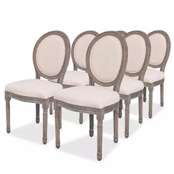 Décoshop26 - Lot de 6 chaises de salle à manger cuisine design classique en tissu crème CDS022367 - 3000026511532_0