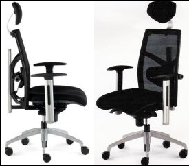 Fauteuil de direction Stergil - Synchrone maille noire avec accoudoirs 3D et support lombaire réglable_0
