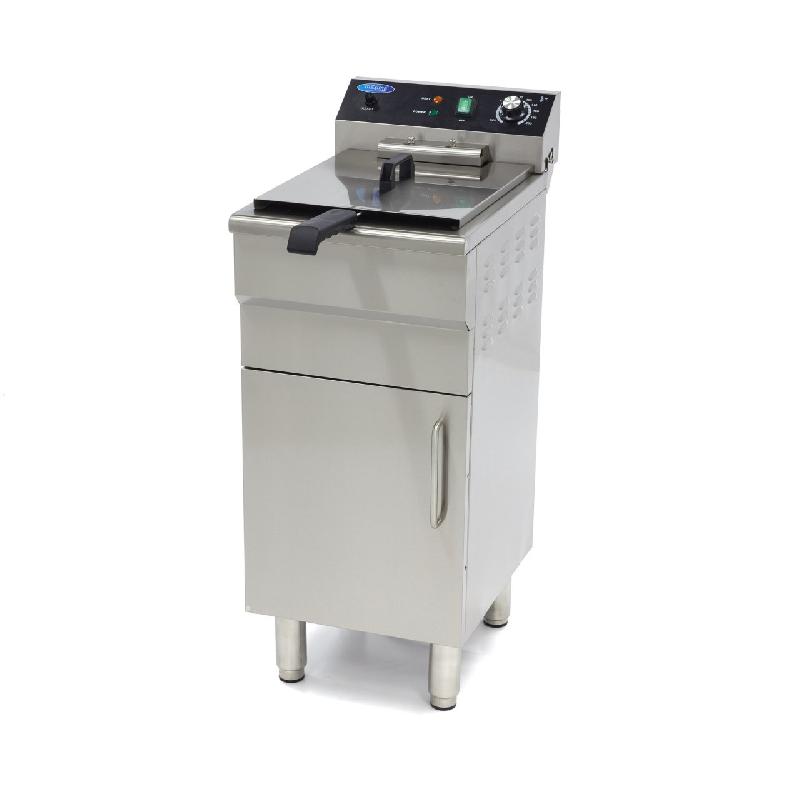 Friteuse professionnelle Maxima 09365155 - 16L - 1 panier - robinet de vidange et support - 400V_0