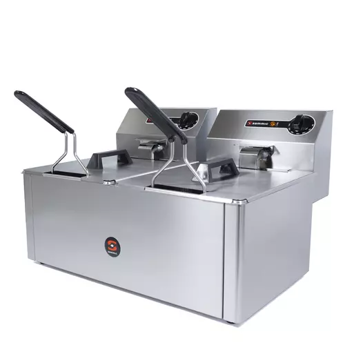 Friteuse électrique PF-6+6 230/50-60/1-5130137 - double bacs de 5+5 litres - 6000W_0