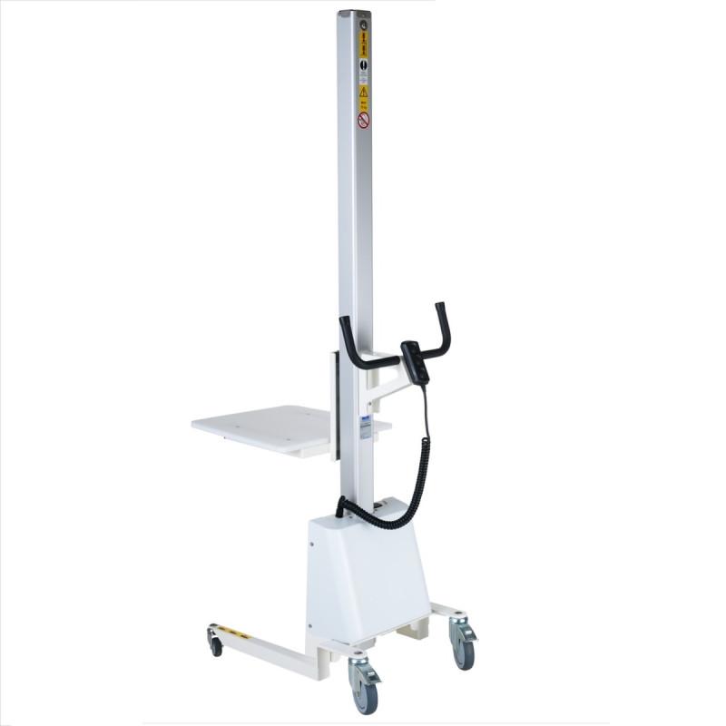 Gerbeur semi-électrique en acier 75 kg - hauteur de levage 140 à 1735 mm - batteries 12V intégrées_0