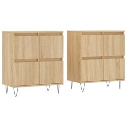 Helloshop26 - Buffet bahut commode armoire meuble de rangement organisateur cuisine salle de séjour salons lot de 2 sonoma bois 02_0036826 - 30002130_0