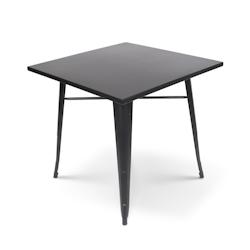 Kosmi Table style industriel en métal noir mat - 80x80 cm - noir 3760301692300_0