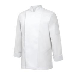 METRO Professional - Veste de cuisine homme taille S - Polyester/Coton - Manches longues - Blanc avec boutons-pression et poche crayon_0