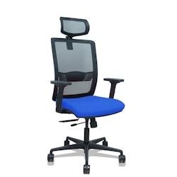 Piqueras y Crespo Silla Haches traslack malla negra asiento bali azul brazos 2D ruedas 65mm cabecero regulable - bleu multi-matériau 395TKM840B229B2D_0