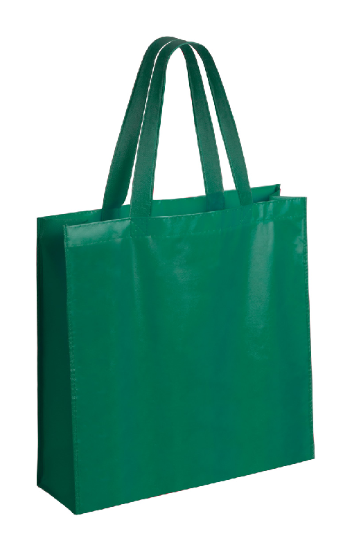 Sac shopping laminé non-tissé - 105 g/m² - couleur verte - poids 55 g_0