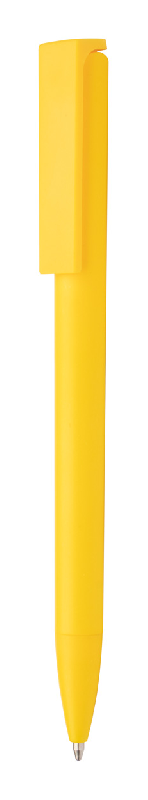 Stylo à bille en plastique - mouvement spécial du clip - encre bleue - couleur jaune - 9.2 gr_0