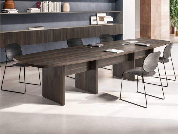 Table de réunion tonneau Forté XL - fabriquée en Italie - finitions haut de gamme - 398x120 cm_0