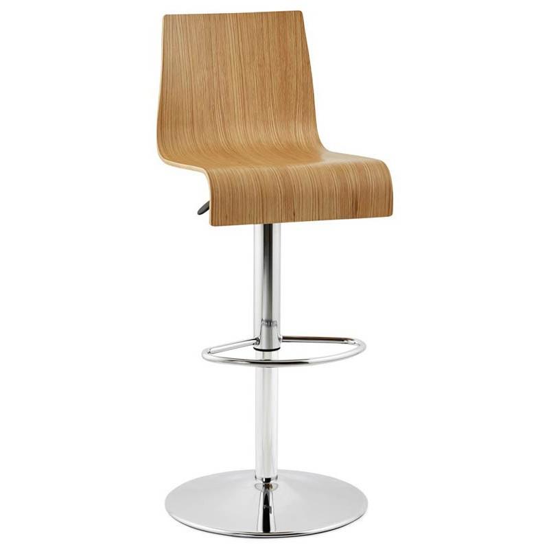 Tabouret de bar design Zebra 107 cm naturel - Paris Prix - Réglable en hauteur et rotation à 360°_0