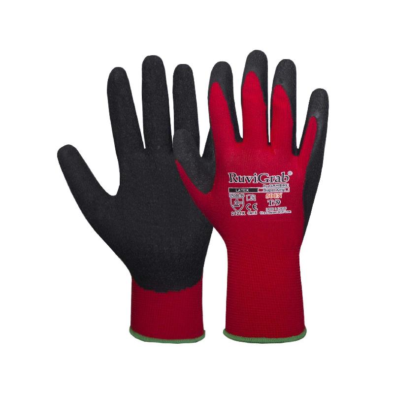 RUVIGRAB - Gants de protection en nylon 13G avec revêtement latex naturel rugueux - Confort et prise en main optimale_0