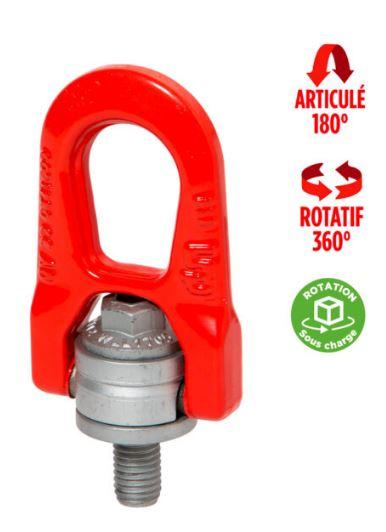 Anneau de levage à double articulation DSR Mâle - rotatif à 360° - 0,10 à 9 tonnes_0