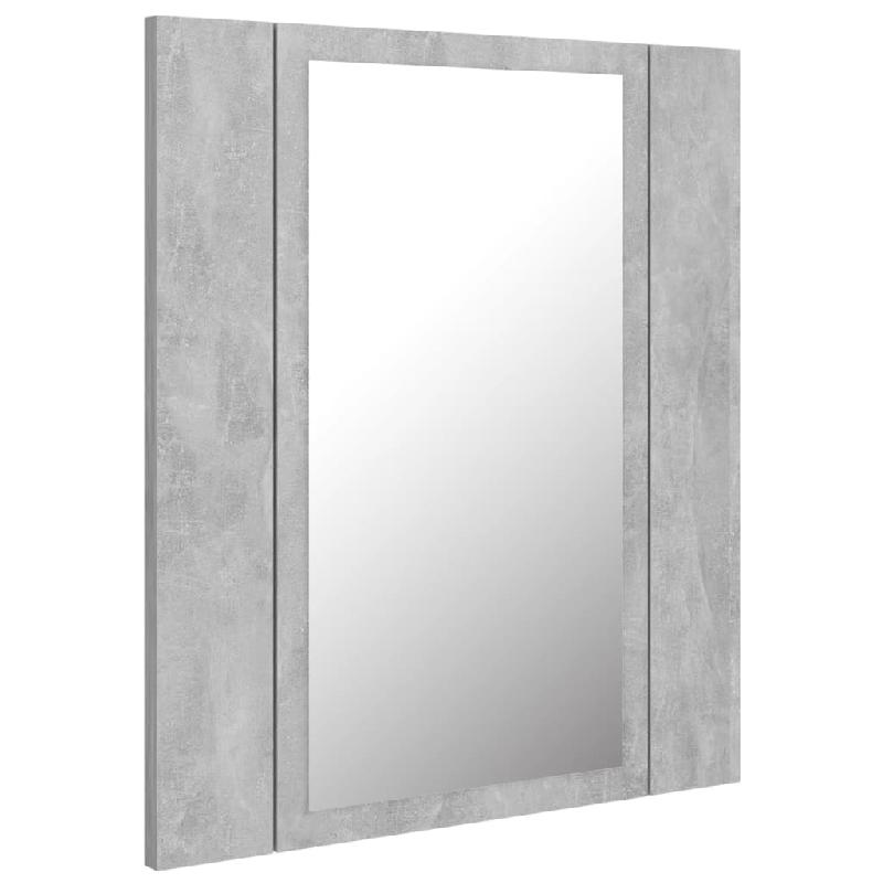 ARMOIRE DE SALLE DE BAIN À MIROIR LED 40 X 12 X 45 CM GRIS ACRYLIQUE 02_0006611_0