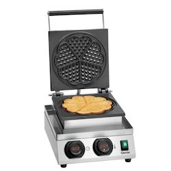 Bartscher Gaufrier inox simple gaufre en cœur (Ø)210 x (H)16 mm, 1800 W, 220 V - MONO - argenté inox 370270_0