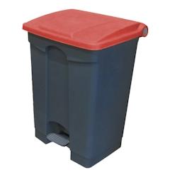 CAMBRO - wbfc68l-158 - corbeille à papier 68l avec pédale et couvercle - 63,5 x 47,6 x 38,1 cm - base grise avec couvercle rouge - gris plastique wb_0