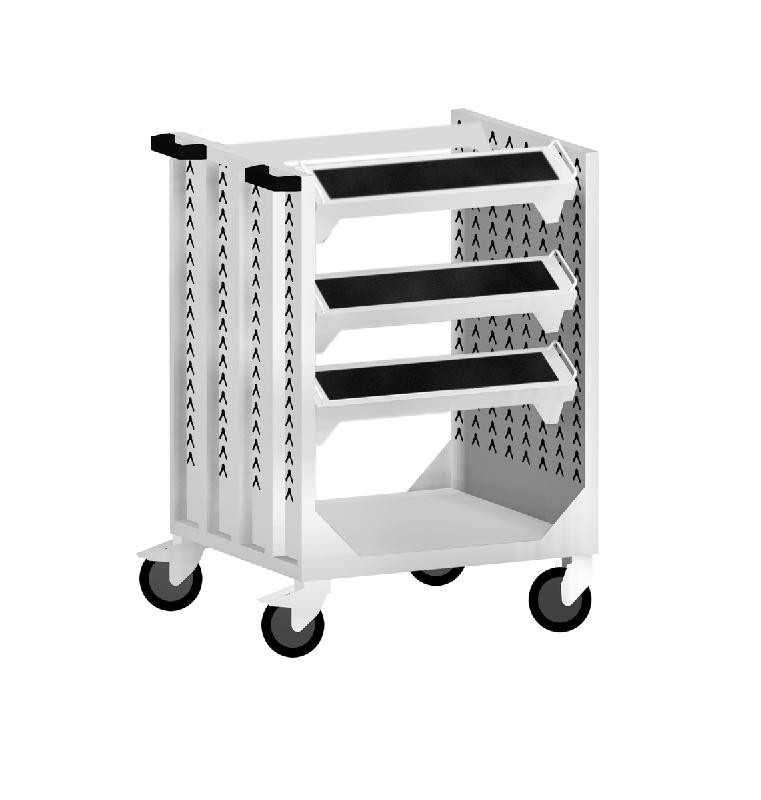 Chariot CNC grande capacité pour charges lourdes - Réf : 10401043.16 - 6 paniers porte-outils HSK A63_0