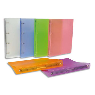 CLASSEUR A ANNEAUX SILKY TOUCH - A4 - POLYPROPYLENE 7/10E - DOS 4 CM - COLORIS ASSORTIS