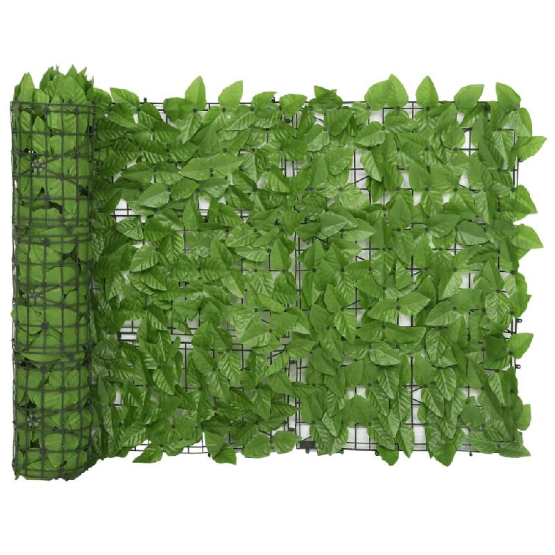 Écran de balcon brise-vue - Protection confidentialité avec feuilles vertes 300 x 75 cm - Réf 02_0009996_0