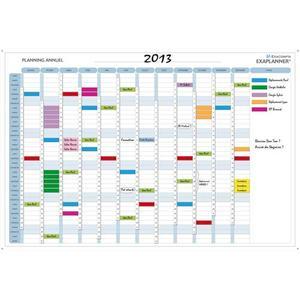 Exacompta planning annuel magnétique 90x59cm - Kit complet avec accessoires et tableau blanc au verso - Référence 56150E_0