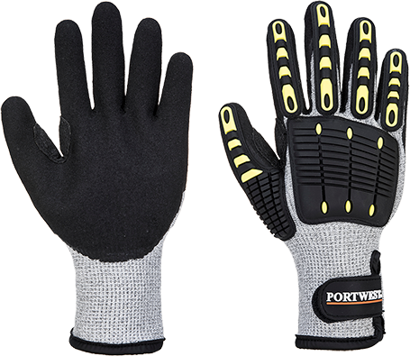 Gant gris noir XXL A729G8RXXL - Résistant aux coupures, thermiques, avec protection TPR et micro-mousse nitrile_0