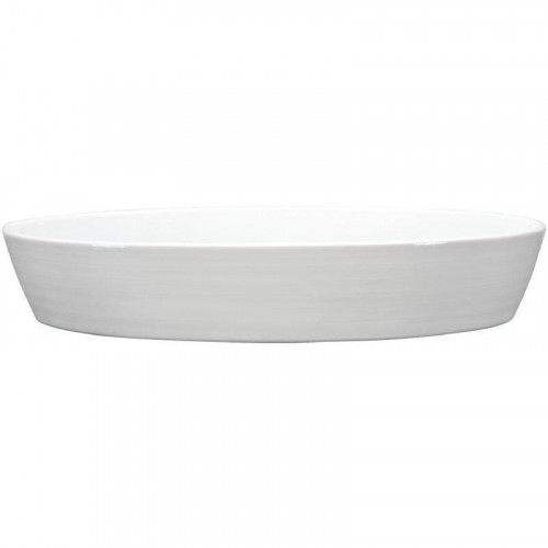 PLAT À FOUR OVALE EN PORCELAINE BLANCHE INTENZZO - 270 X 380 X 70 MM