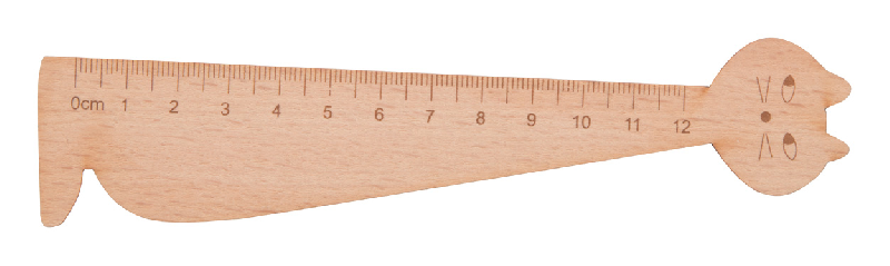 Règle en bois ludique pour enfant - Couleur naturelle - Poids 33.75g_0