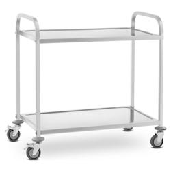 Royal Catering - Royal Catering RCSW 3E Chariot de Service INOX Desserte Cuisine à roulettes (2 Étagères, Distance 60 cm, Charge Max. 160 kg, Acier_0