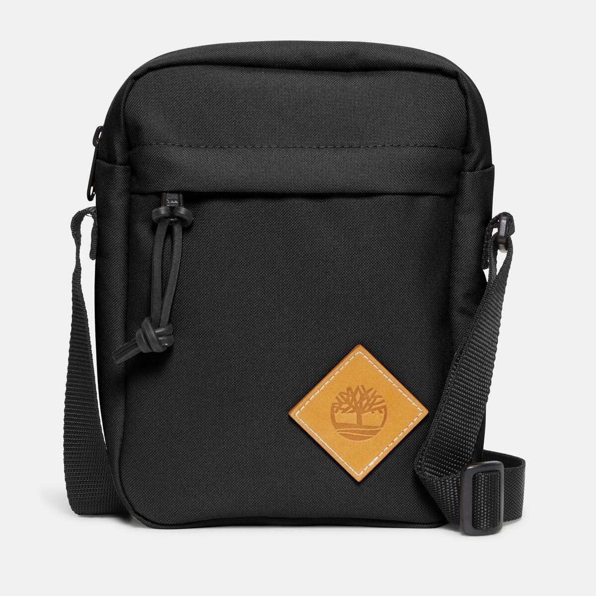 Sac bandoulière Timberland - Réf: TB0A6MX - 100% polyester recyclé avec empiècement en cuir - Taille unique - Couleur noire_0