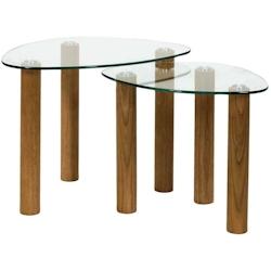 Table gigogne galet en verre trempé Clara (Lot de 2) The Home Deco Factory - 3664944699880_0
