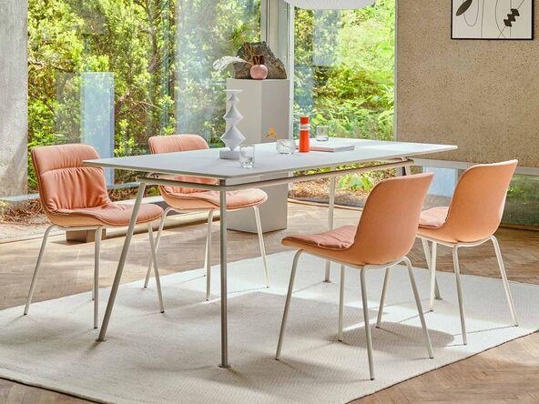 Table polyvalente New School avec plateau en linoléum pied en métal_0