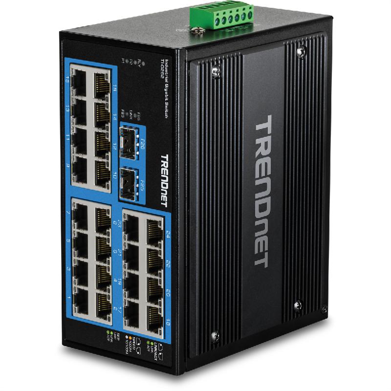 TRENDnet TI-G262 Switch Rail DIN Gigabit, industriel renforcé à 26 ports_0