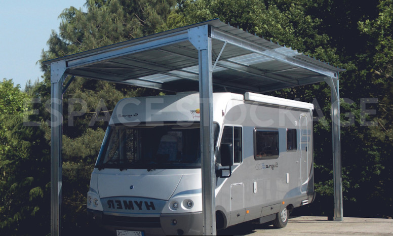 Abri camping-car métallique modulable simple pente ou double pente_0