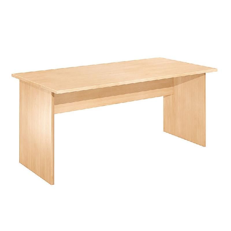 BUREAU DROIT PRONTO HÊTRE - L. 140 X P. 80 CM - PLATEAU HÊTRE - PIEDS PLEINS HÊTRE