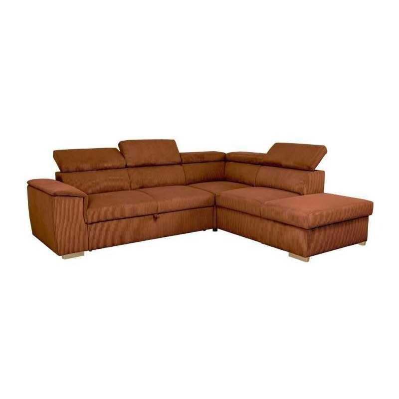 Canapé d'angle convertible réversible DAYTONA Tissu Lincoln terracotta 260 x 216 x 94 cm AUCUNE - orange textile DAYTONAA142259_0