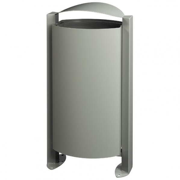 Corbeille sur pied ARKEA 100L - Gris ciment - Design épuré - Marque ROSSIGNOL_0