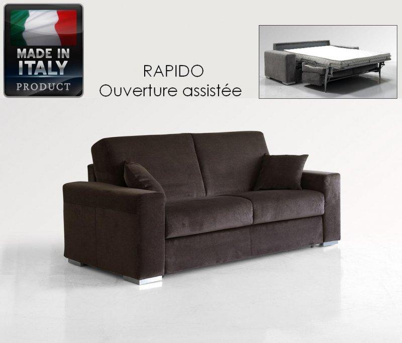 LE DIVA CANAPÉ CONVERTIBLE EASY OUVERTURE EXPRESS 140*200CM OUVERTURE ASSITÉE, SOMMIER À LATTES BOIS, MICROFIBRE GRIS_0