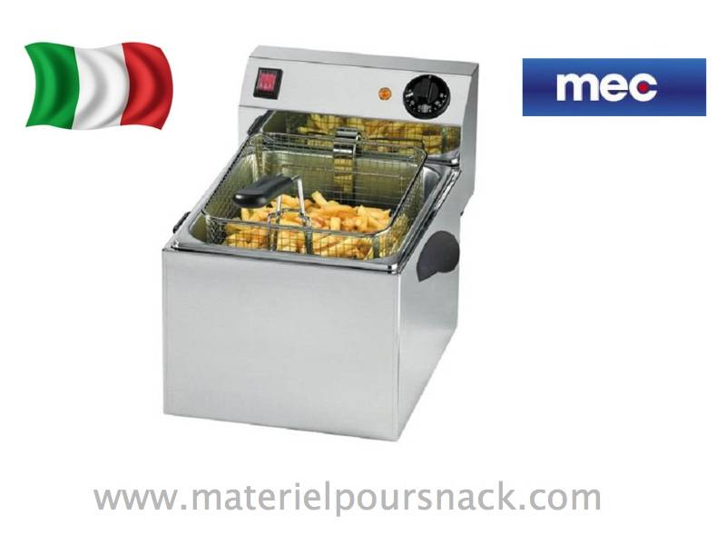 Friteuse électrique 8 litres - Marque Mec - Modèle FT8 - Fabrication italienne - Carrosserie inox_0