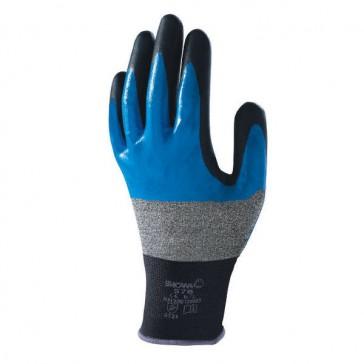 Gants de manutention - Tricot coton/nylon - Enduction mousse nitrile - SHOWA 376R - Taille 6/S - Résistance huile et abrasion_0