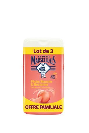 GEL DOUCHE PÊCHE BLANCHE ET NECTARINE LE PETIT MARSEILLAIS 250 ML (VENDU PAR 3)