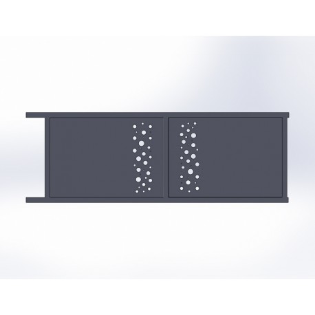 Portail coulissant à rail - simple vantail - droit - semi-ajouré - en aluminium avec panneaux décoratifs démontables_0