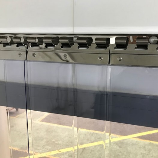 Porte à lanières coulissant standard neutre - PVC transparent - isolation thermique et ignifuge - 1000x2000 mm_1